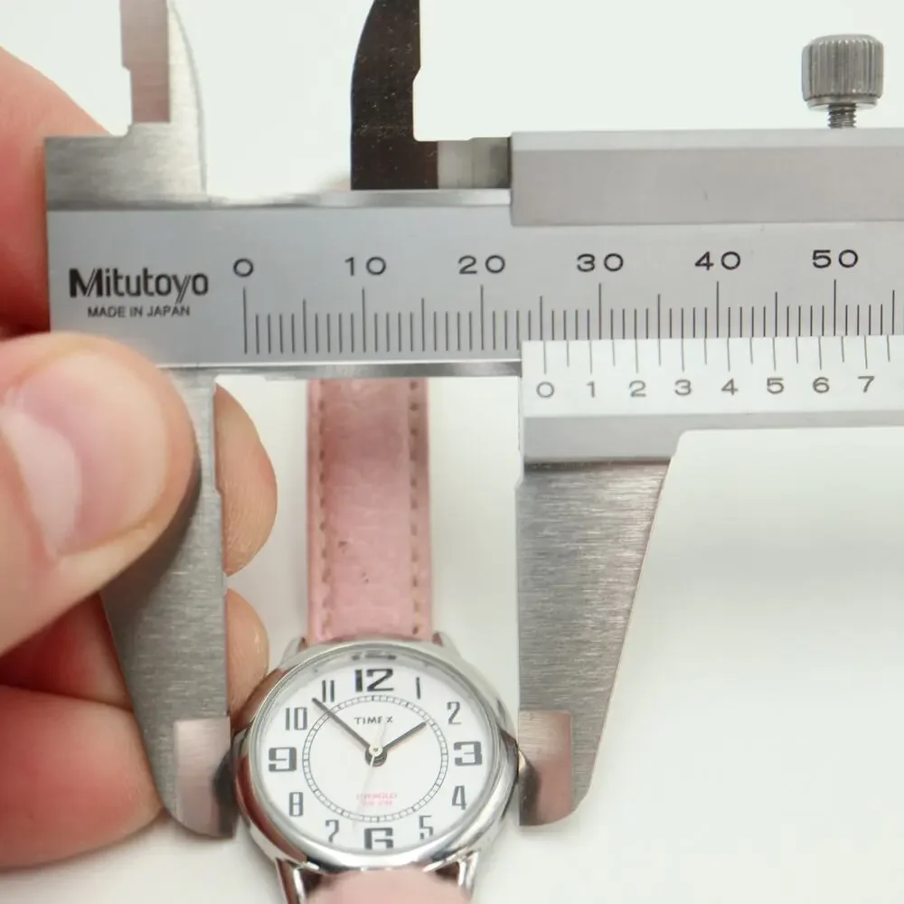 Timex Indiglo Pink Backlight Womens Silver Tone 25mm Watch Leather w New Battery